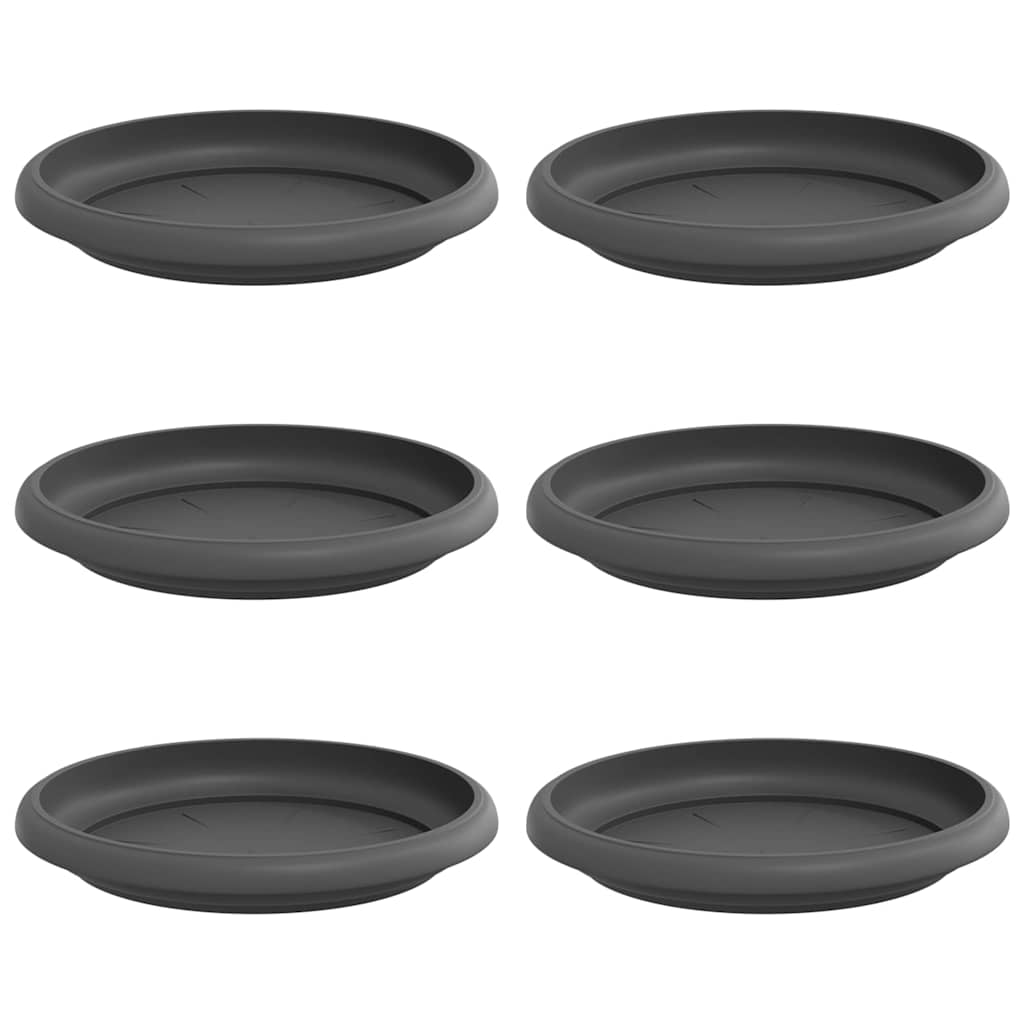Ronde Bloemenschalen 6 pcs Zwart Ø 14 x 2 cm Kunststof