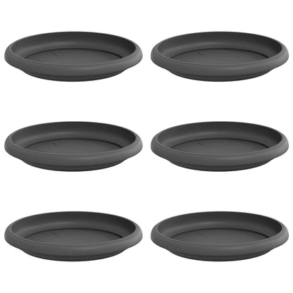 Ronde Bloemenschalen 6 pcs Zwart Ø 14 x 2 cm Kunststof