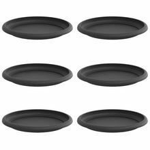 Ronde Bloemenschalen 6 pcs Zwart Ø 14 x 2 cm Kunststof