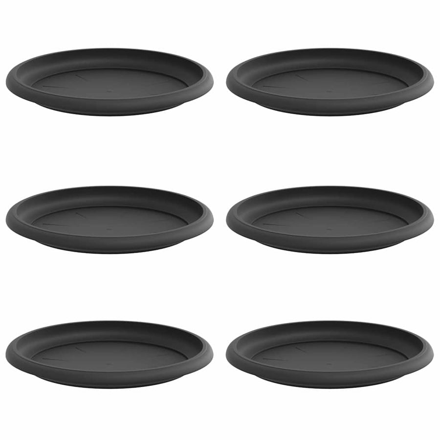 Ronde Bloemenschalen 6 pcs Zwart Ø 14 x 2 cm Kunststof
