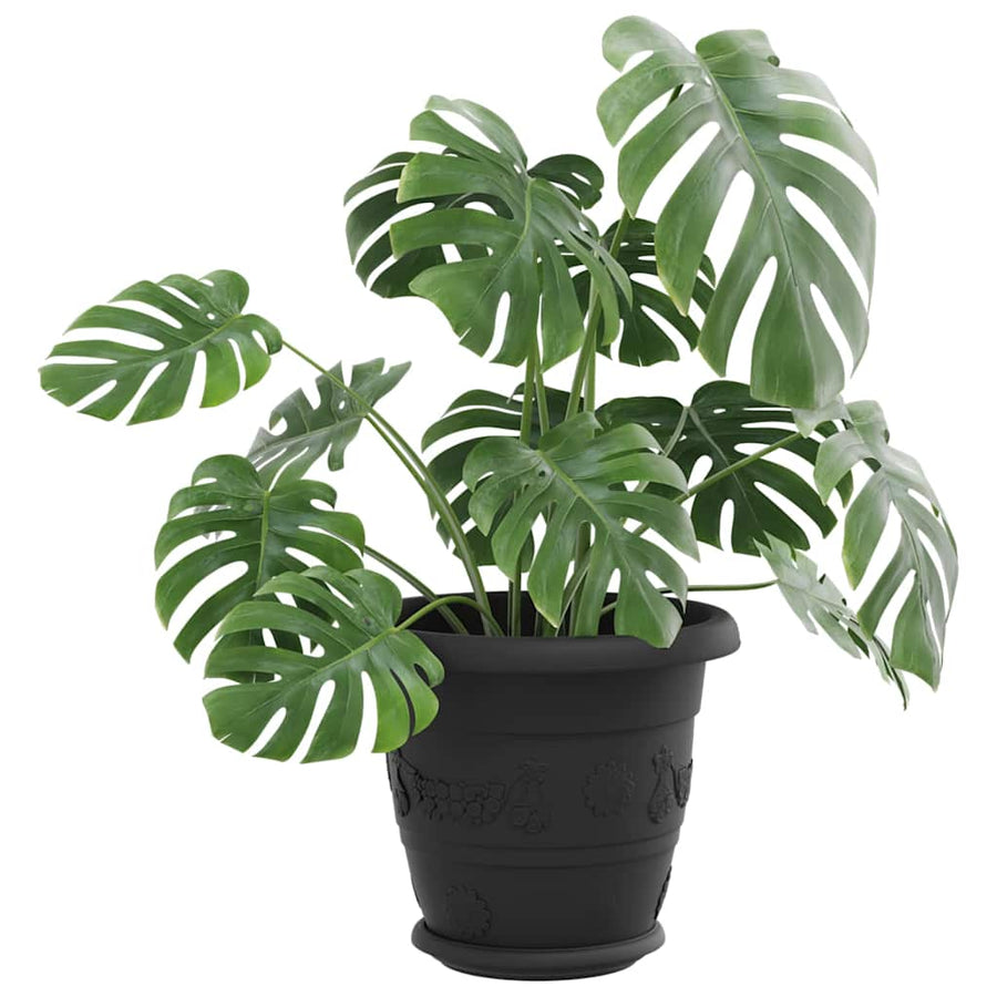 Ronde Bloemenschalen 6 pcs Zwart Ø 14 x 2 cm Kunststof