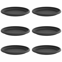 Ronde Bloemenschalen 6 pcs Zwart Ø 14 x 2 cm Kunststof