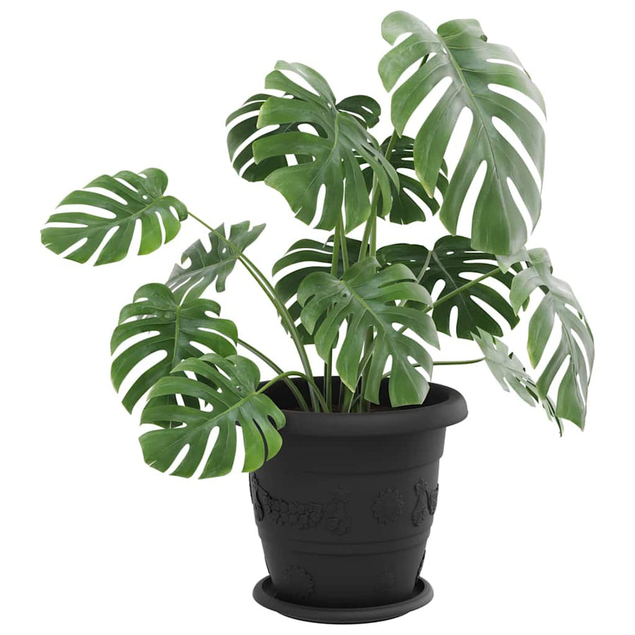 Ronde Bloemenschalen 6 pcs Zwart Ø 14 x 2 cm Kunststof