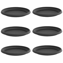 Ronde Bloemenschalen 6 pcs Zwart Ø 14 x 2 cm Kunststof