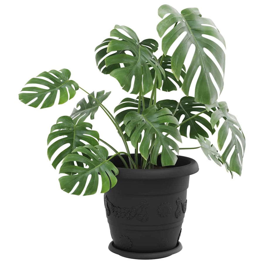 Ronde Bloemenschalen 6 pcs Zwart Ø 14 x 2 cm Kunststof