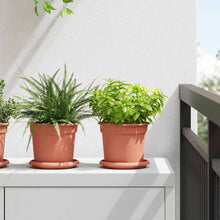 Ronde Bloemenschalen 24 pcs Baksteenrood Ø 14 x 2 cm Kunststof