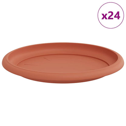 Ronde Bloemenschalen 24 pcs Baksteenrood Ø 14 x 2 cm Kunststof