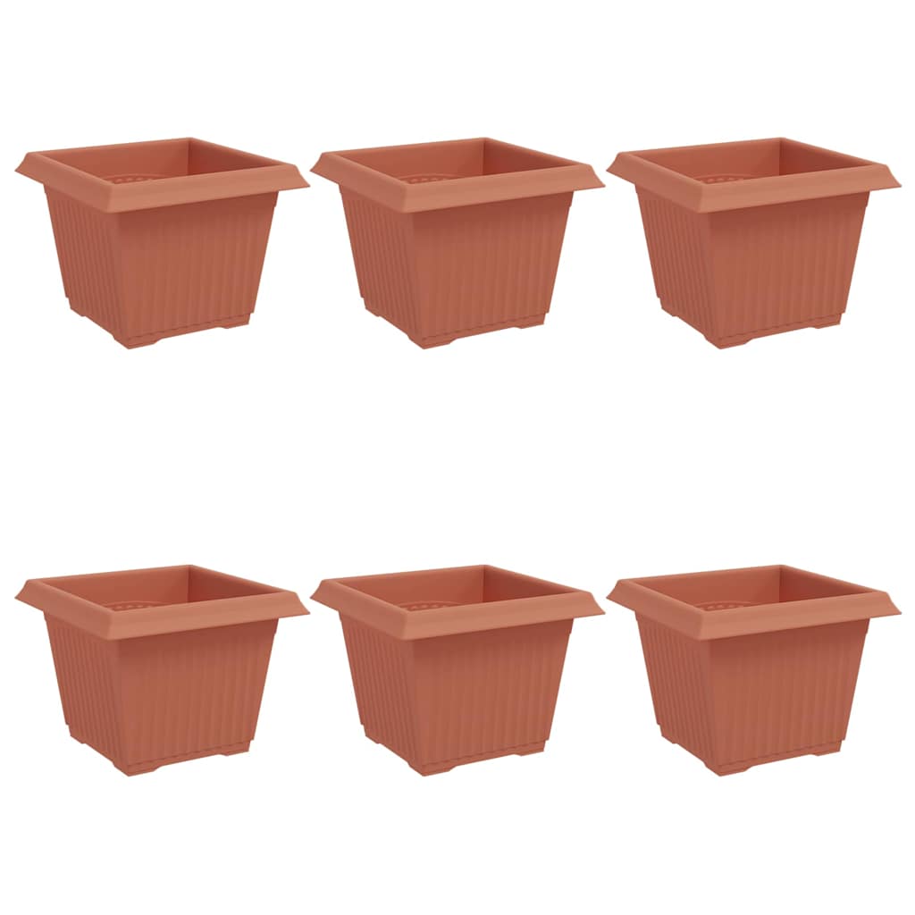 Vierkante Bloempot 6 pcs Baksteenrood 43 x 43 x 33.5 cm