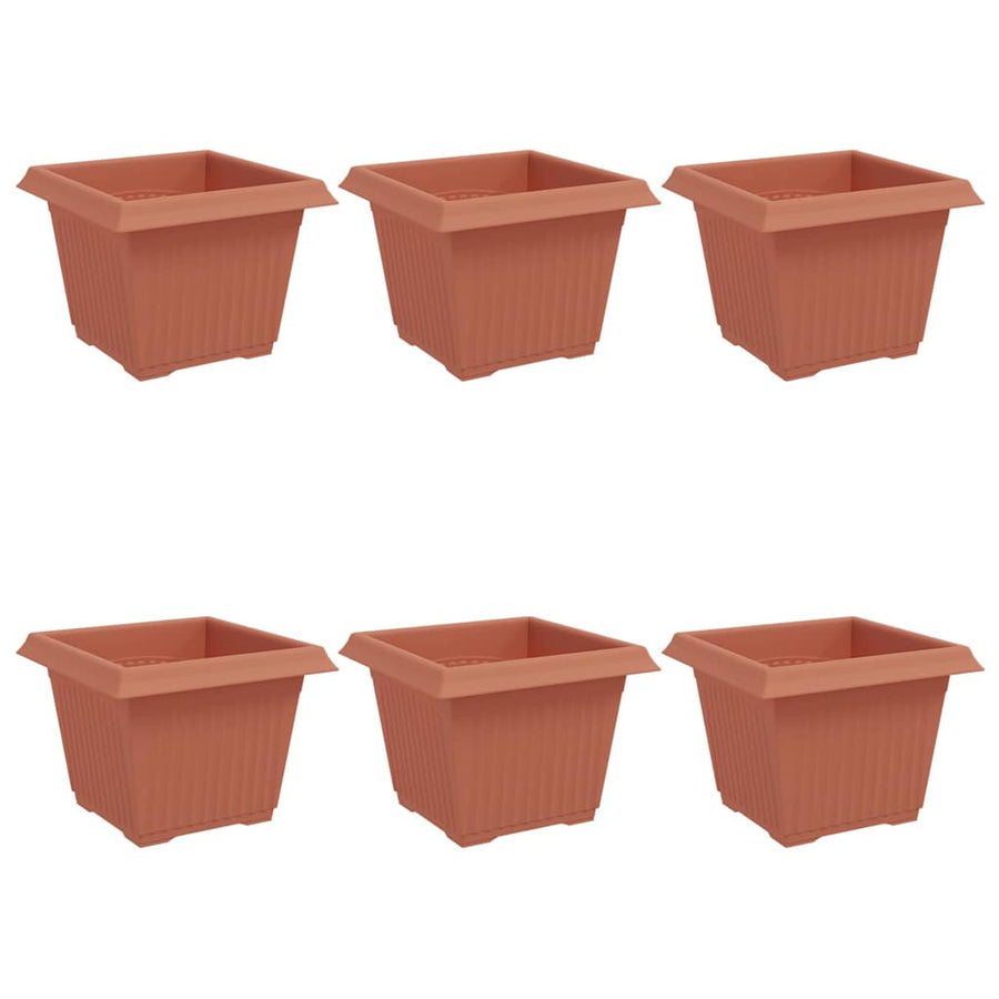 Vierkante Bloempot 6 pcs Baksteenrood 43 x 43 x 33.5 cm
