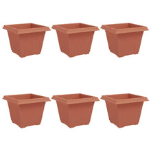 Vierkante Bloempot 6 pcs Baksteenrood 43 x 43 x 33.5 cm