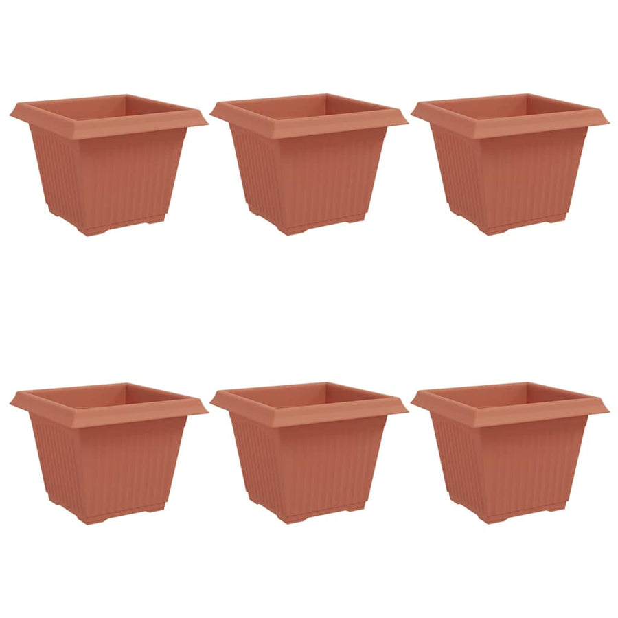Vierkante Bloempot 6 pcs Baksteenrood 43 x 43 x 33.5 cm