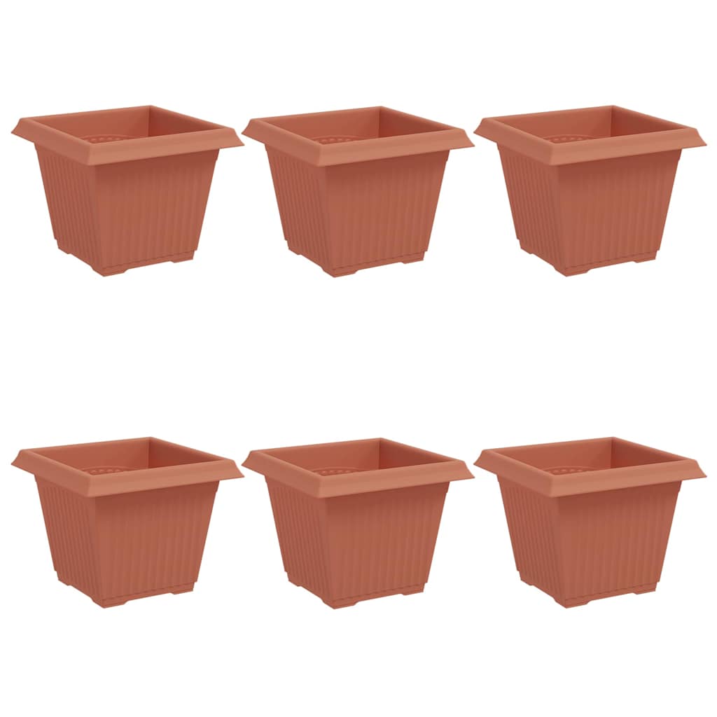 Vierkante Bloempot 6 pcs Baksteenrood 33 x 33 x 26 cm Kunststof