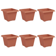 Vierkante Bloempot 6 pcs Baksteenrood 33 x 33 x 26 cm Kunststof