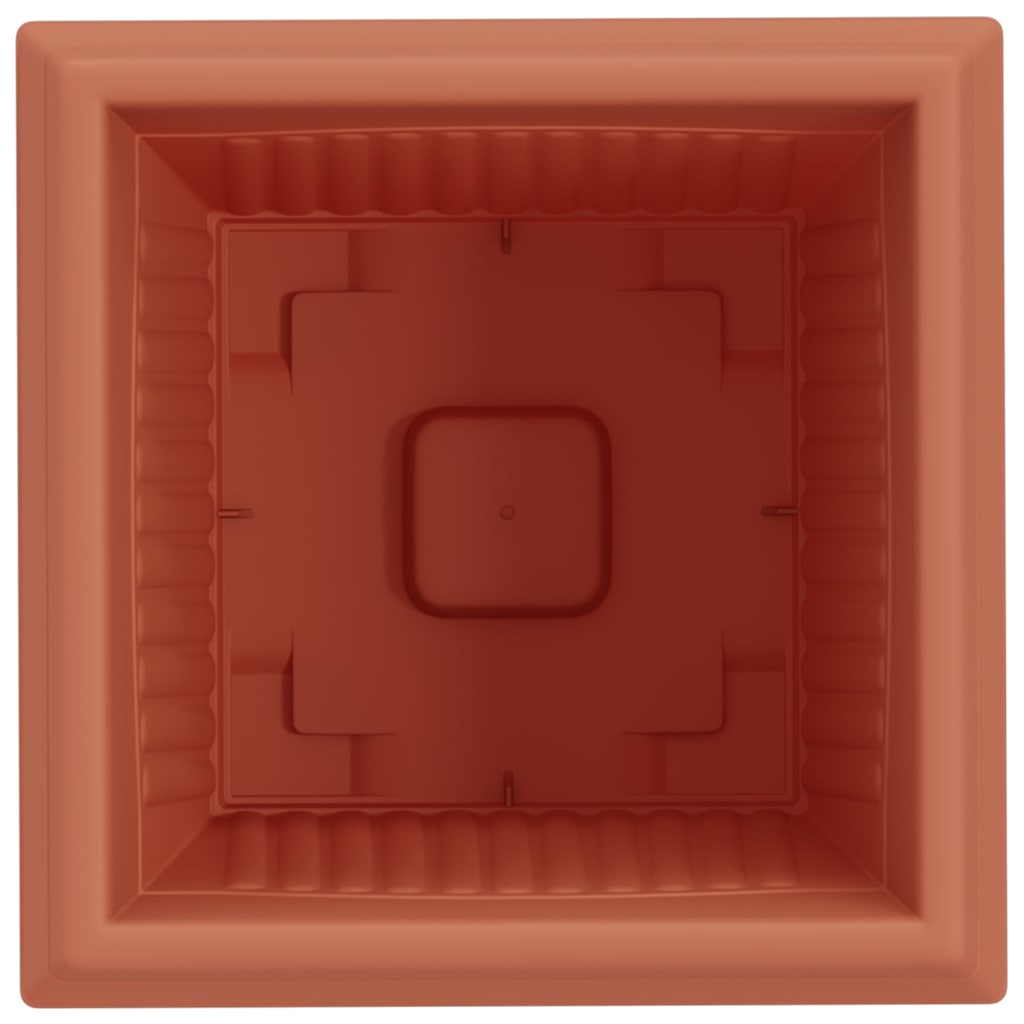 Vierkante Bloempot 6 pcs Baksteenrood 33 x 33 x 26 cm Kunststof