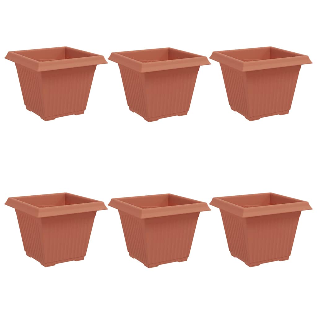 Vierkante Bloempot 6 pcs Baksteenrood 38 x 38 x 30 cm Kunststof