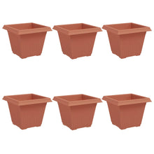 Vierkante Bloempot 6 pcs Baksteenrood 38 x 38 x 30 cm Kunststof