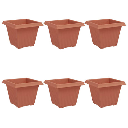 Vierkante Bloempot 6 pcs Baksteenrood 38 x 38 x 30 cm Kunststof