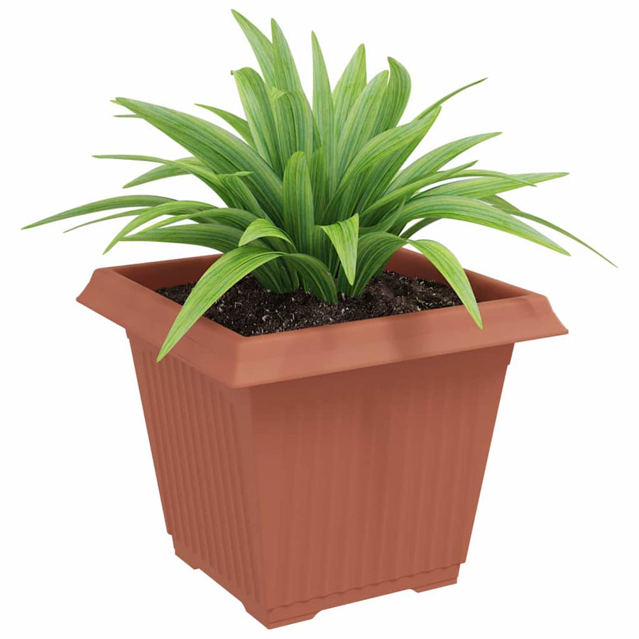 Vierkante Bloempot 6 pcs Baksteenrood 38 x 38 x 30 cm Kunststof