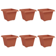 Vierkante Bloempot 6 pcs Baksteenrood 43 x 43 x 33,5 cm