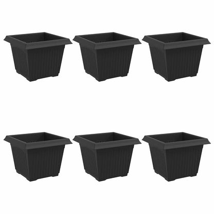 Vierkante Bloempot 6 pcs Zwart 43 x 43 x 33.5 cm Kunststof