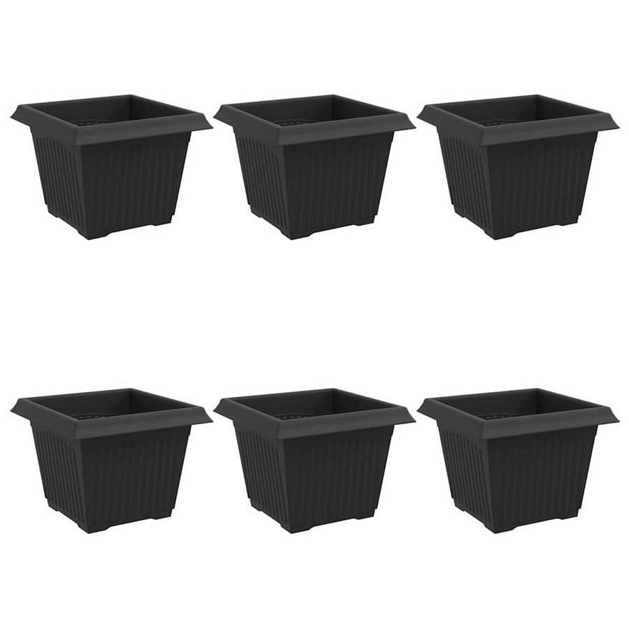Vierkante Bloempot 6 pcs Zwart 43 x 43 x 33.5 cm Kunststof