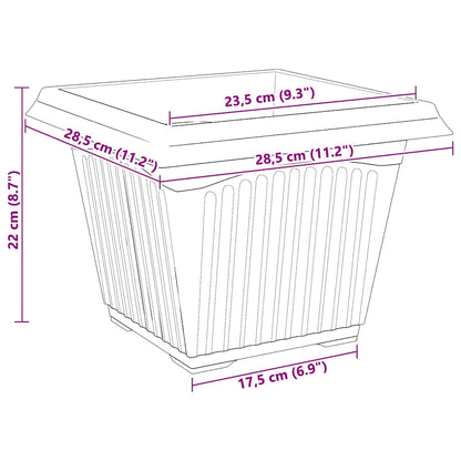 Vierkante Bloempot 6 pcs Zwart 43 x 43 x 33.5 cm Kunststof