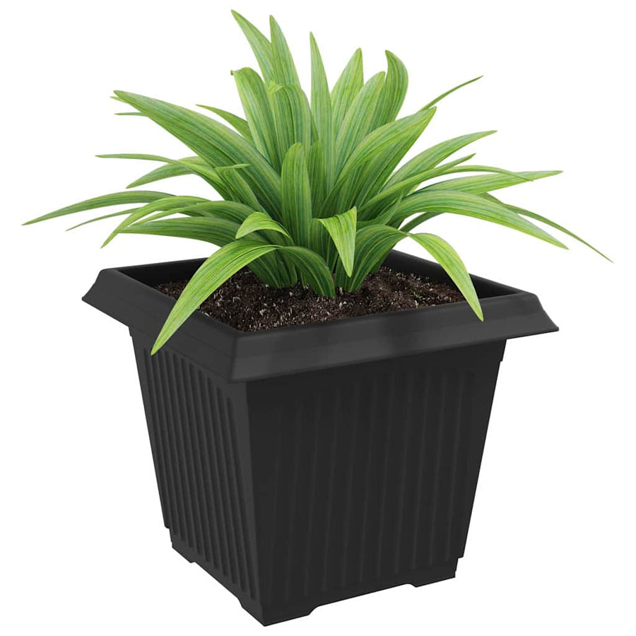 Vierkante Bloempot 6 pcs Zwart 33 x 33 x 26 cm Kunststof
