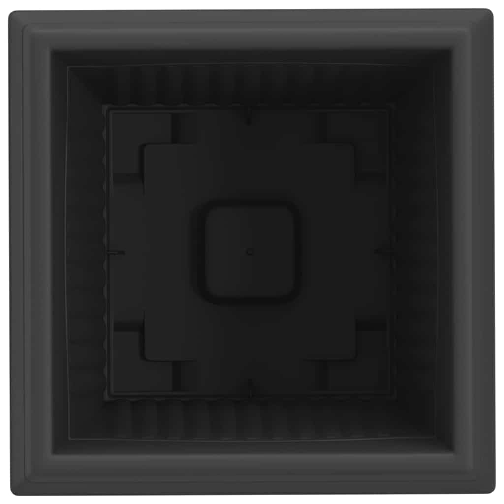 Vierkante Bloempot 6 pcs Zwart 33 x 33 x 26 cm Kunststof