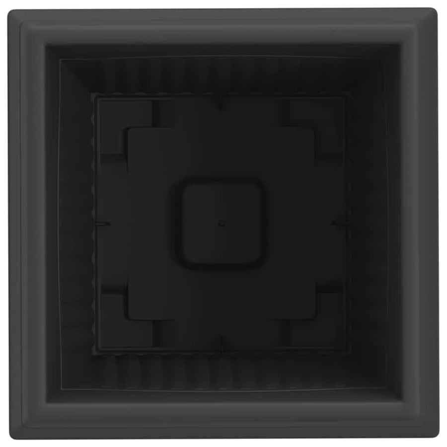 Vierkante Bloempot 6 pcs Zwart 33 x 33 x 26 cm Kunststof