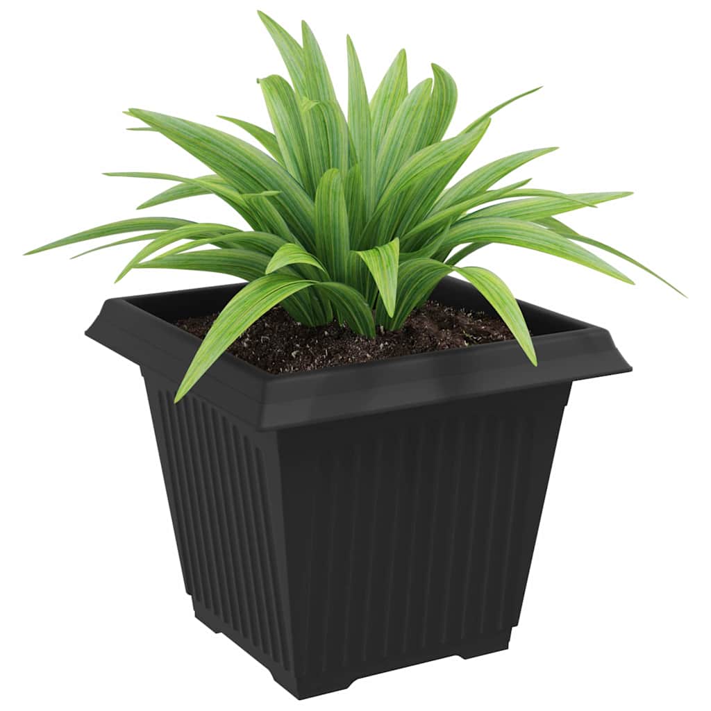 Vierkante Bloempot 6 pcs Zwart 38 x 38 x 30 cm Kunststof