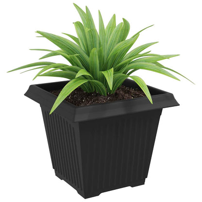 Vierkante Bloempot 6 pcs Zwart 38 x 38 x 30 cm Kunststof