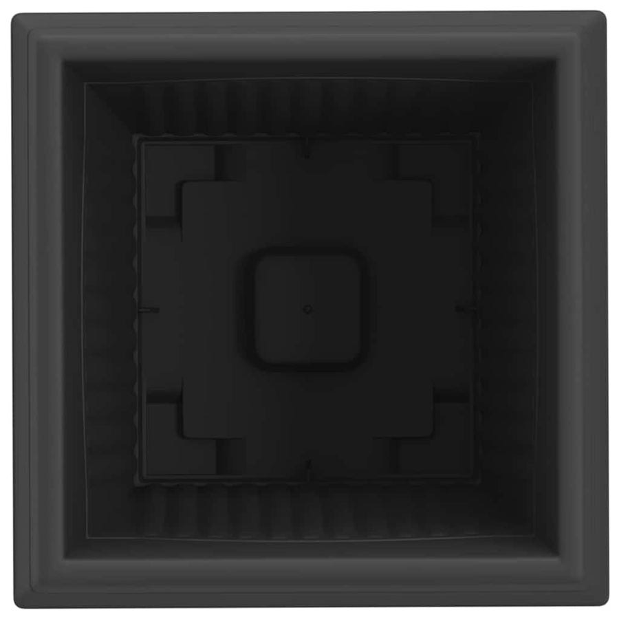 Vierkante Bloempot 6 pcs Zwart 38 x 38 x 30 cm Kunststof