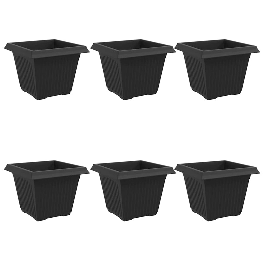 Vierkante Bloempot 6 pcs Zwart 43 x 43 x 33,5 cm Kunststof