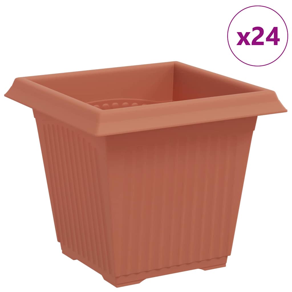 Vierkante Bloempot 24 pcs Baksteenrood 43 x 43 x 33.5 cm