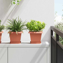 Vierkante Bloempot 24 pcs Baksteenrood 43 x 43 x 33.5 cm