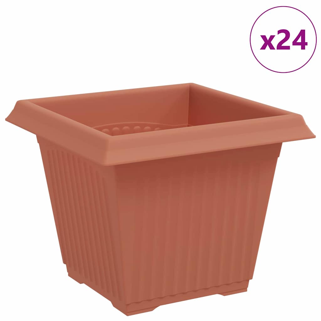 Vierkante Bloempot 24 pcs Baksteenrood 43 x 43 x 33.5 cm