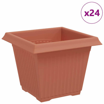 Vierkante Bloempot 24 pcs Baksteenrood 43 x 43 x 33.5 cm