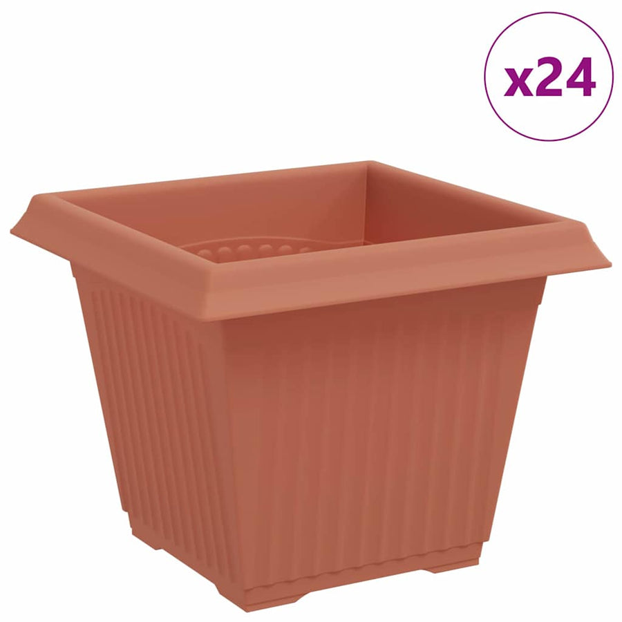 Vierkante Bloempot 24 pcs Baksteenrood 43 x 43 x 33.5 cm