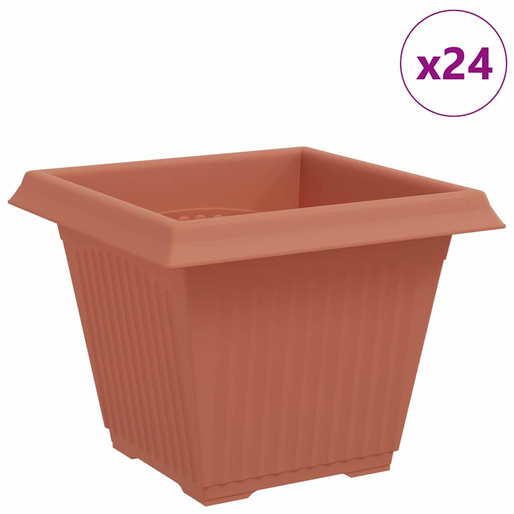 Vierkante Bloempot 24 pcs Baksteenrood 43 x 43 x 33.5 cm