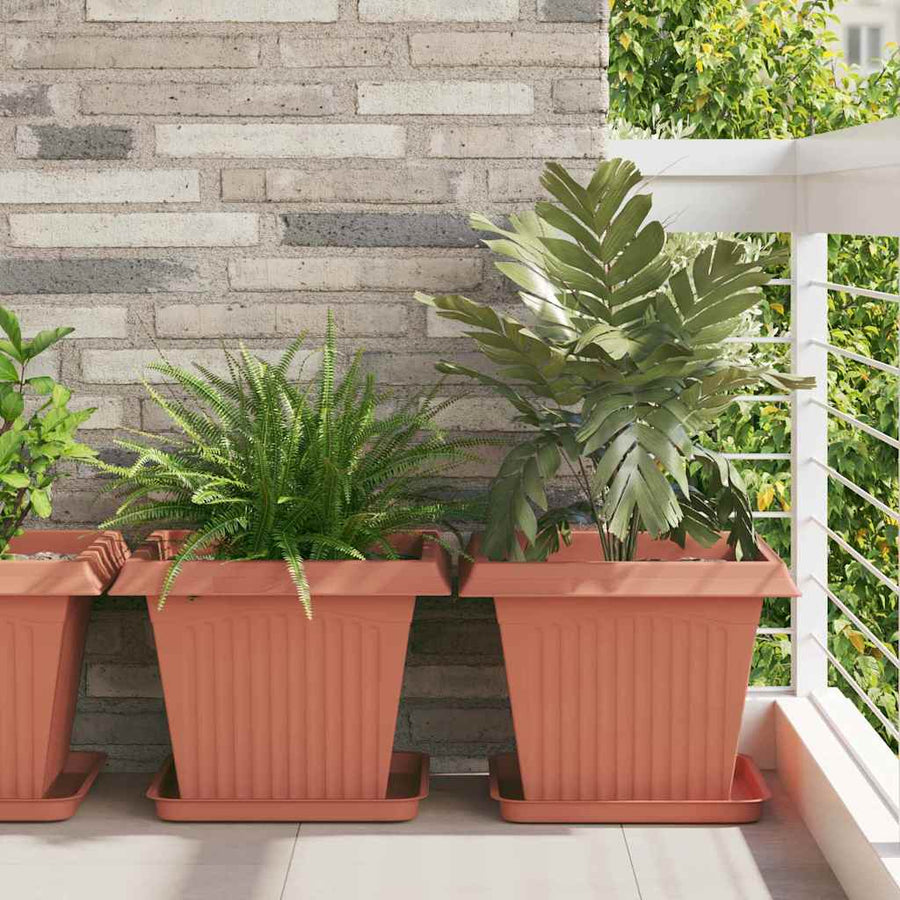 Vierkante Bloempot 24 pcs Baksteenrood 43 x 43 x 33.5 cm