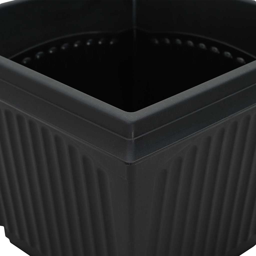 Vierkante Bloempot 24 pcs Zwart 16 x 16 x 14 cm Kunststof