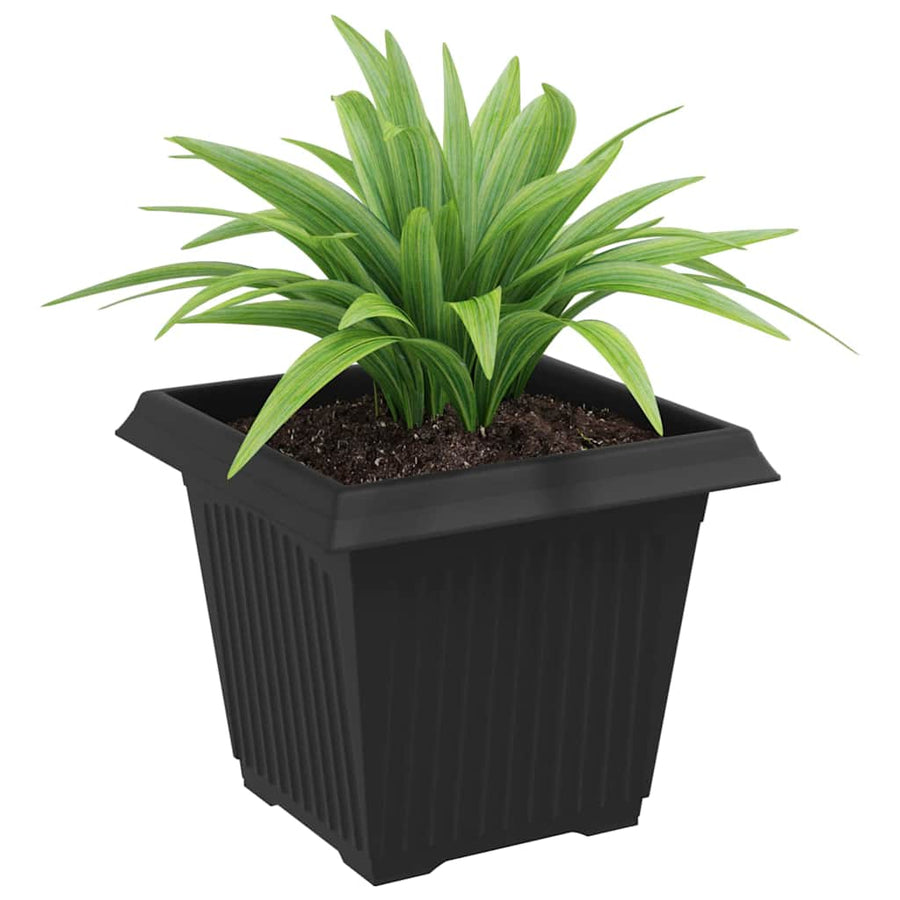Vierkante Bloempot 24 pcs Zwart 20 x 20 x 16 cm Kunststof