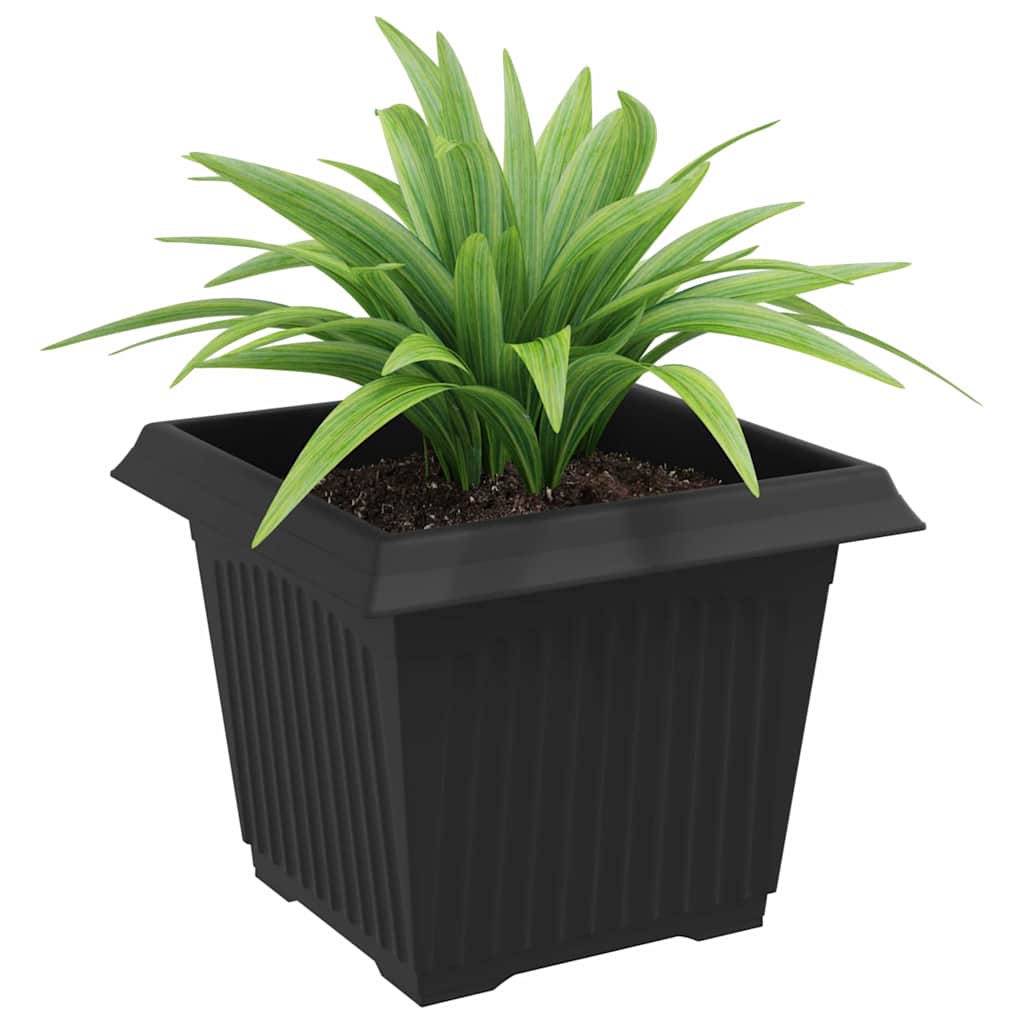Vierkante Bloempot 24 pcs Zwart 23 x 23 x 17,5 cm Kunststof