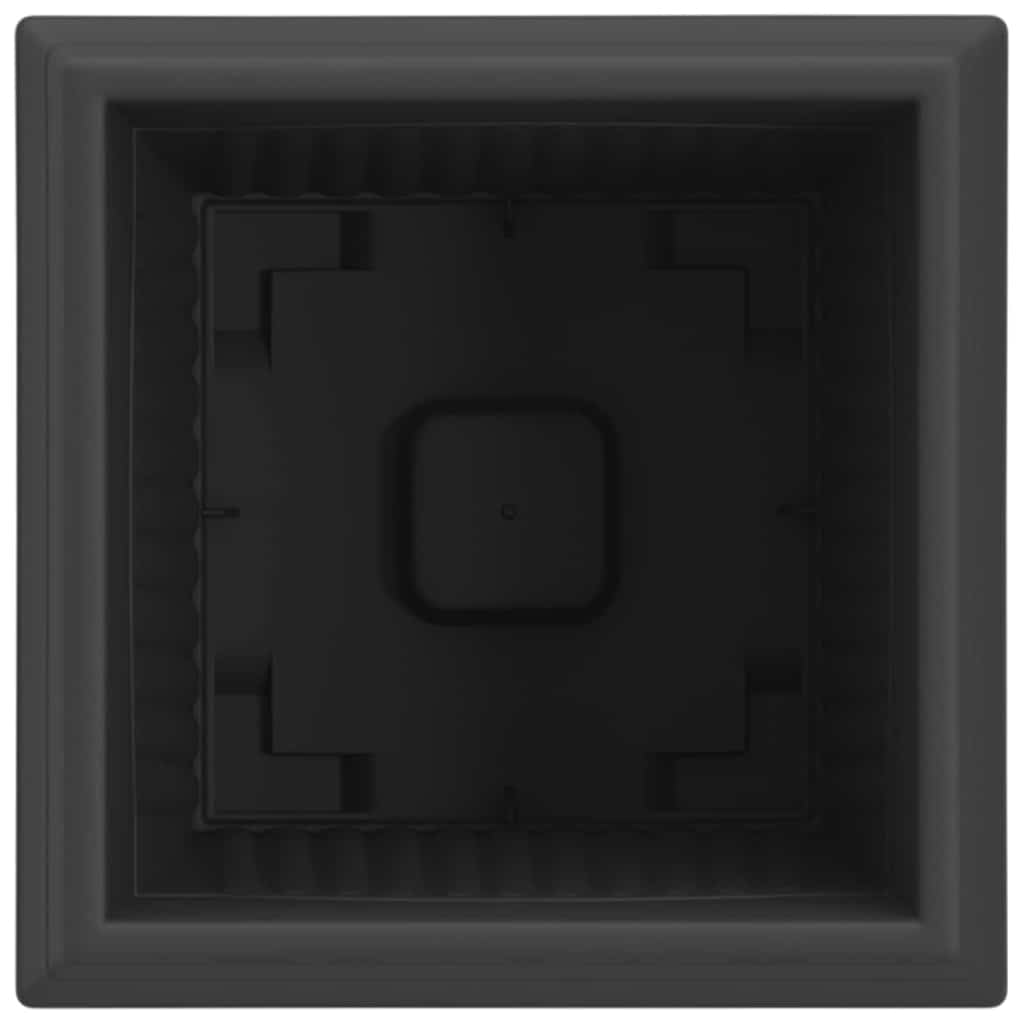 Vierkante Bloempot 24 pcs Zwart 23 x 23 x 17,5 cm Kunststof