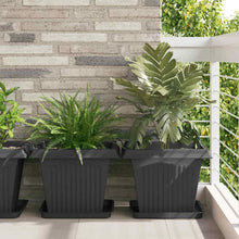 Vierkante Bloempot 24 pcs Zwart 43 x 43 x 33.5 cm Kunststof