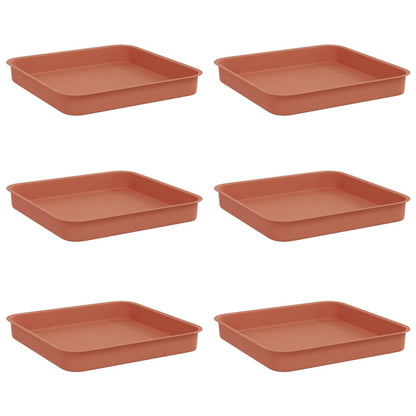 Vierkante Bloemenschotel 6 pcs Baksteenrood 15 x 15 x 2 cm