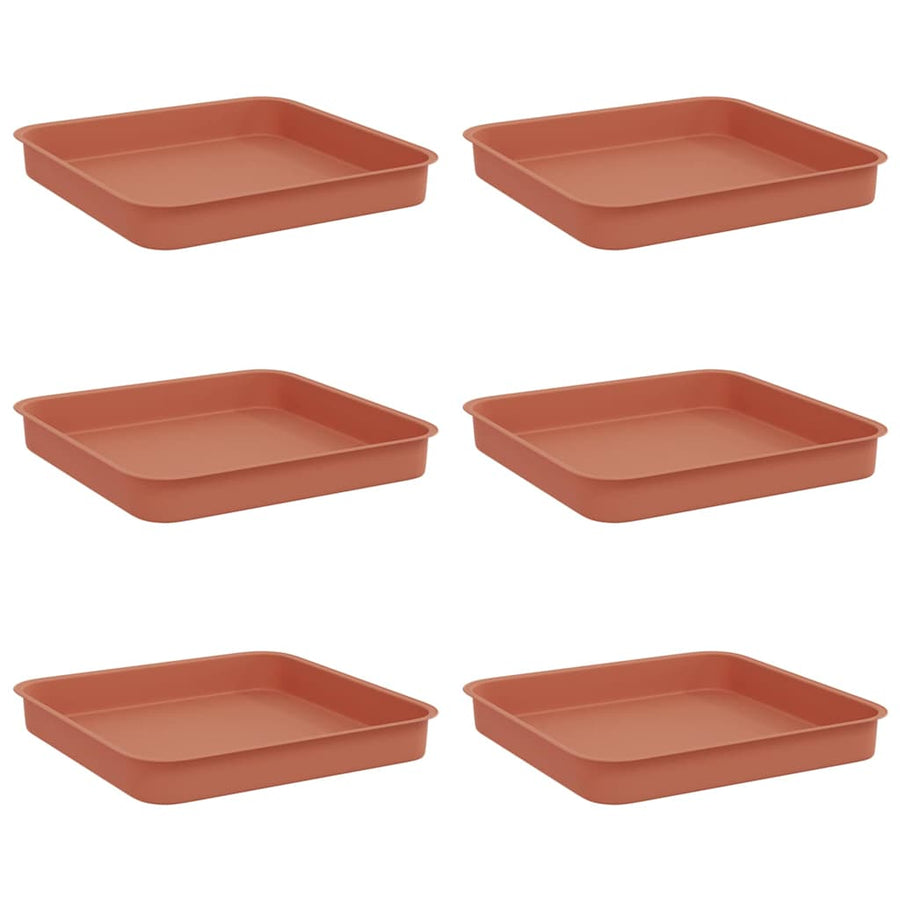 Vierkante Bloemenschotel 6 pcs Baksteenrood 15 x 15 x 2 cm
