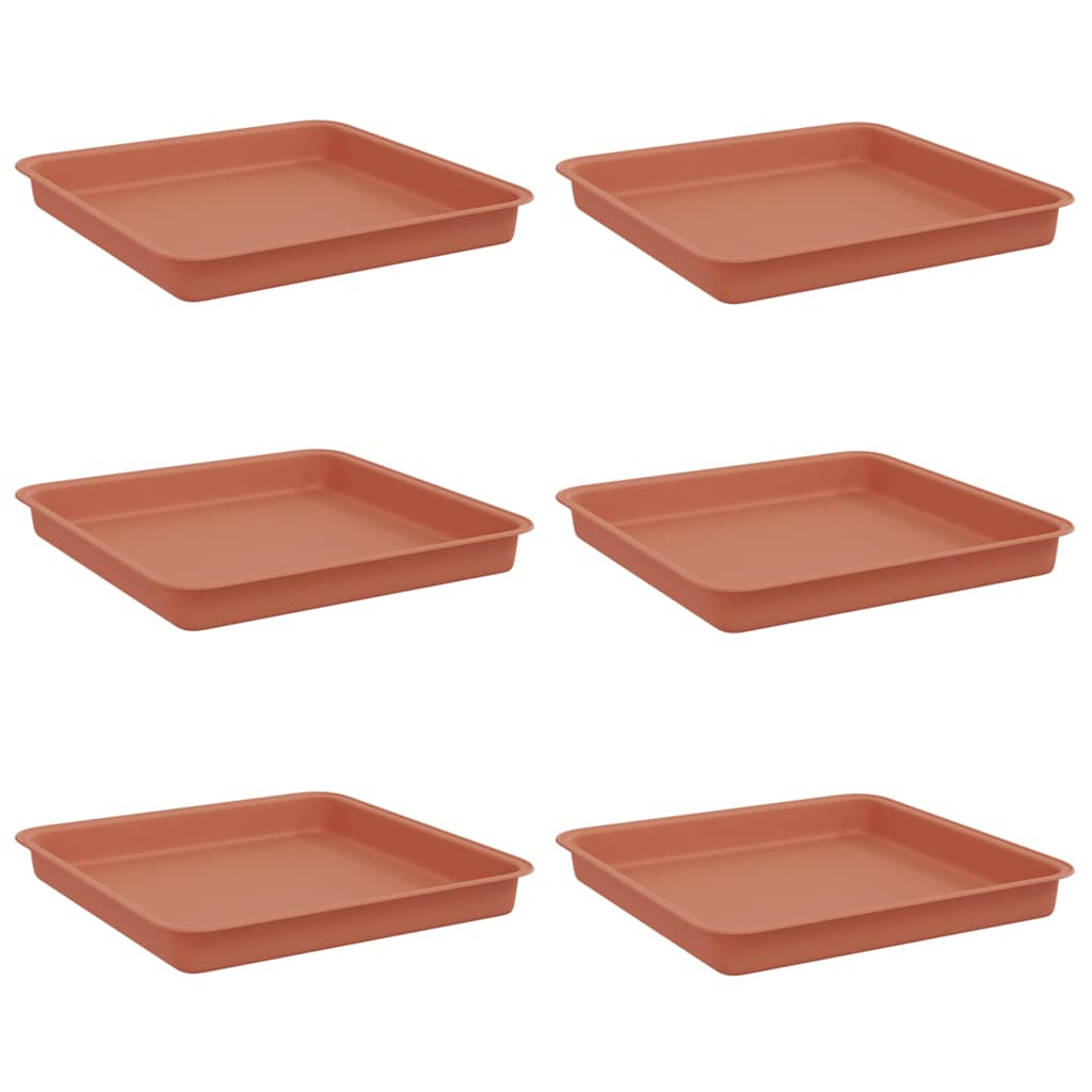 Vierkante Bloemenschotel 6 pcs Baksteenrood 18 x 18 x 2 cm