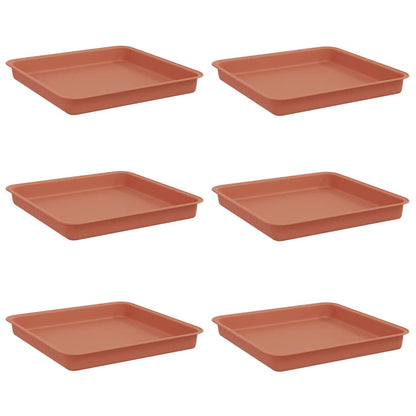 Vierkante Bloemenschotel 6 pcs Baksteenrood 18 x 18 x 2 cm