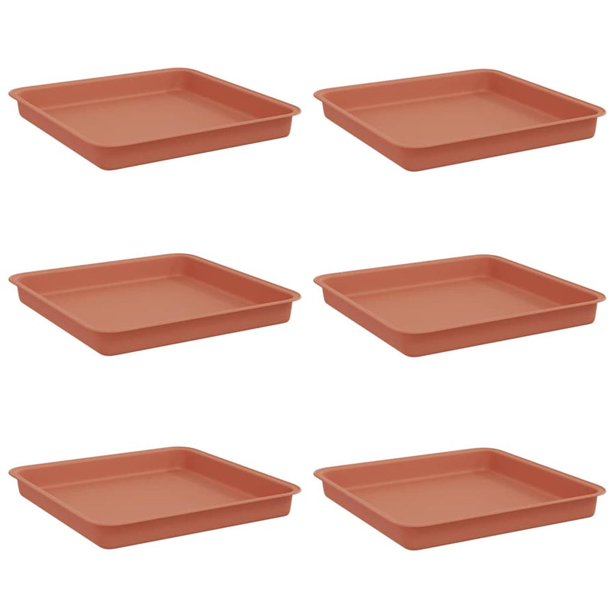 Vierkante Bloemenschotel 6 pcs Baksteenrood 18 x 18 x 2 cm